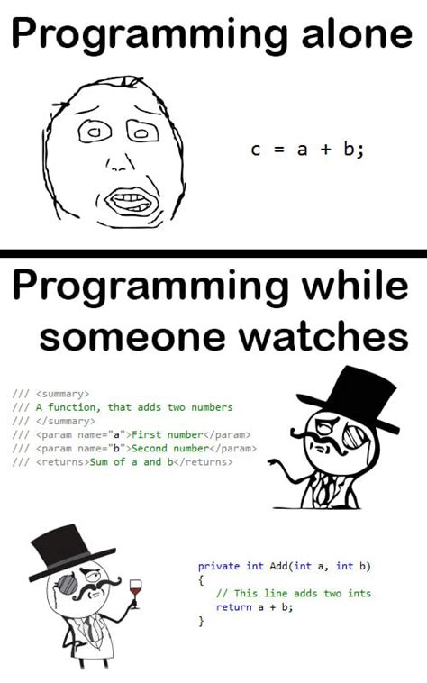 Coding While Someone Is Watching Funny Programming Humor