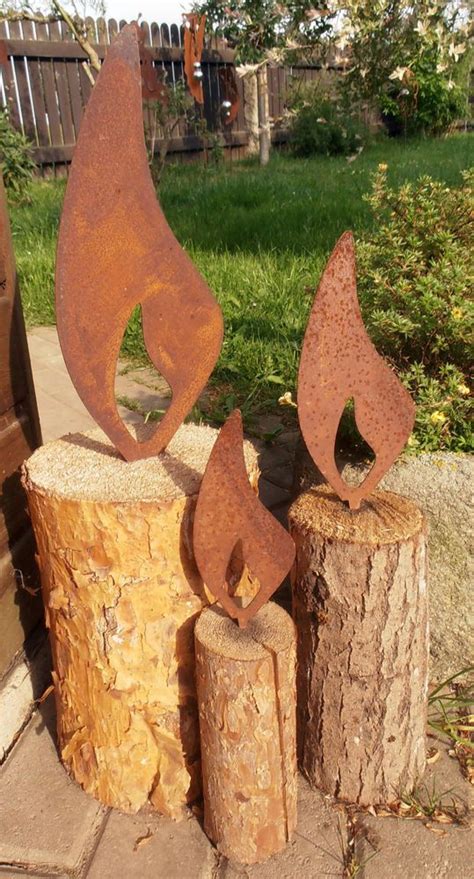 Reihenfolge name preis material zustand. Edelrost Flammen mit Dorn 3 Größen Metall Garten Advent ...