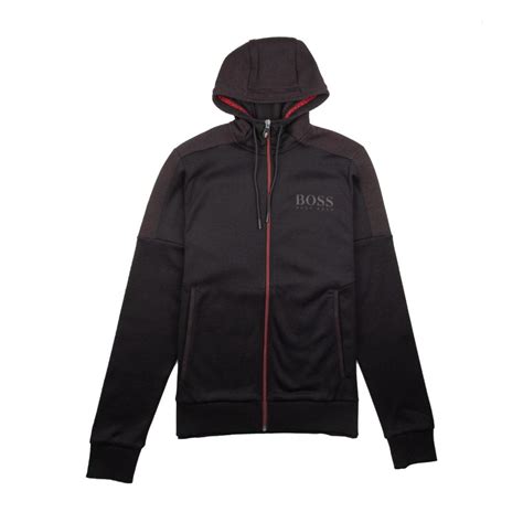 Hugo Boss Saggy Zip Up Hoody Blackred Onu