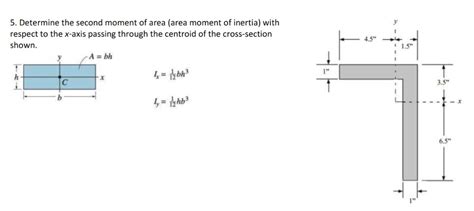 Solved 5 Determine The Second Moment Of Area Area Moment