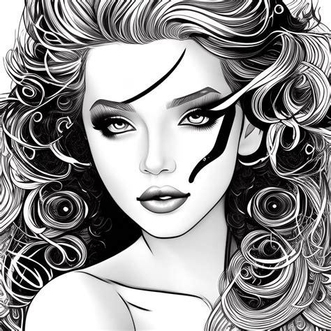 Beautiful Blonde Bombshell Coloring Page · Creative Fabrica