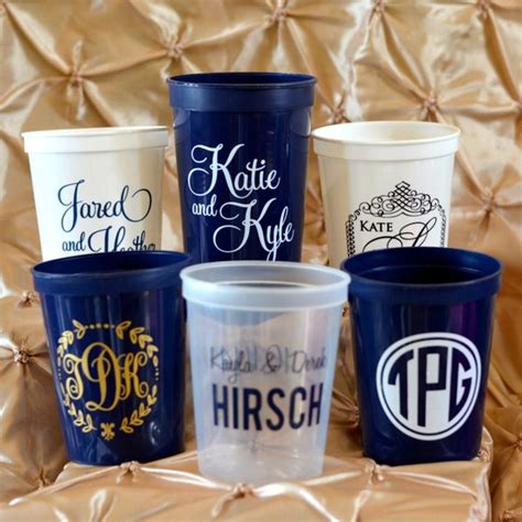 Personalized Plastic Stadium Cups Wedding Plastic Cups Etsy