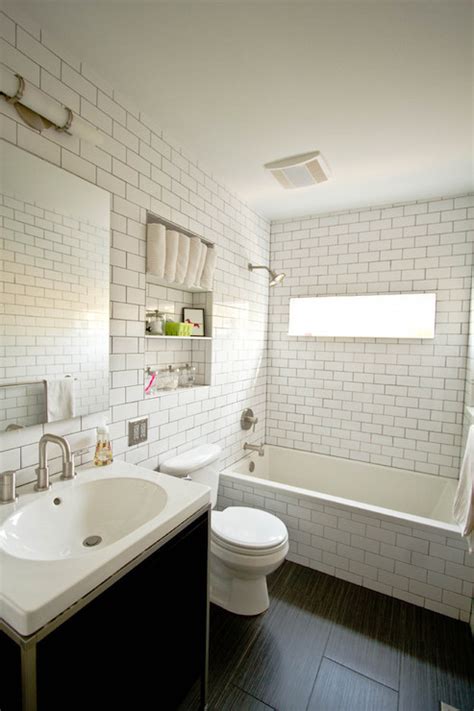Subway Tile with Gray Grout - Contemporary - bathroom ...