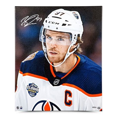 Connor mcdavid sets up leon draisaitl for a goal to give him his 100th career point. Connor McDavid Signed Edmonton Oilers "Looking On" 20x24 Photo on Canvas (UDA COA) | Pristine ...