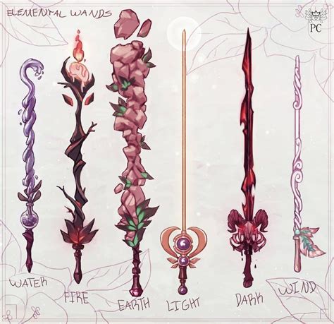 Elemental Wands By Princecheese On Deviantart Concept Art Characters