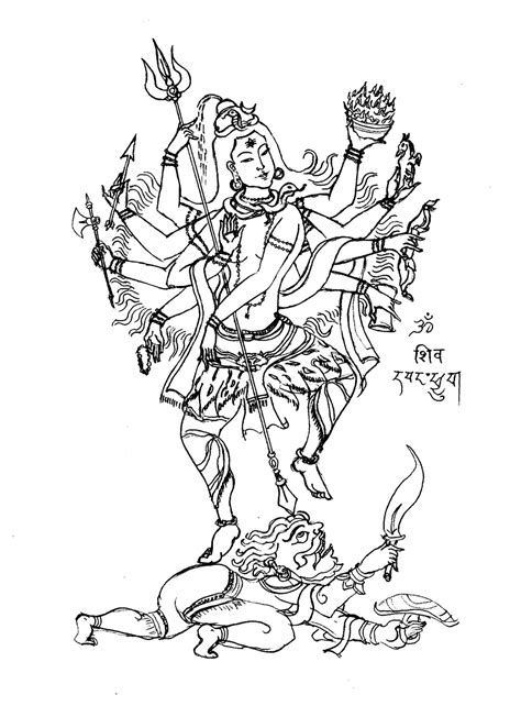 Shiva 8 bras - India Adult Coloring Pages - Page 2