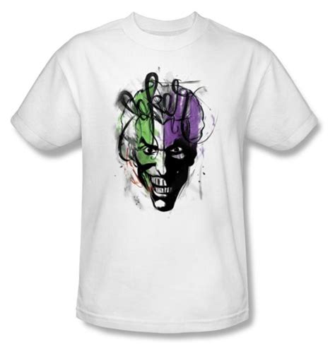 Batman T Shirt Joker Airbrush Adult White Tee Batman T Shirts