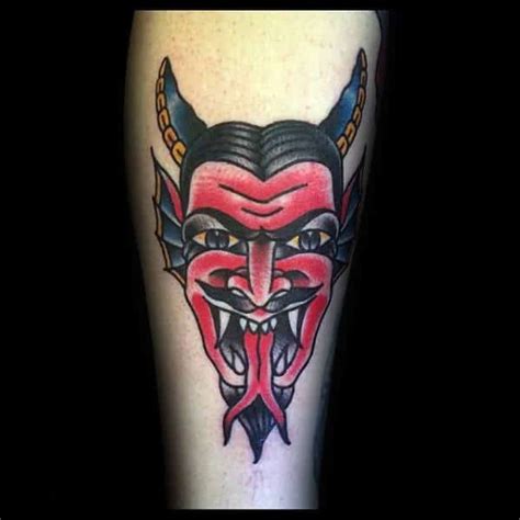 Trova immagini stock hd a tema traditional devil tattoo design vector eps e milioni di altre foto, illustrazioni e contenuti vettoriali stock royalty free nella vasta raccolta di shutterstock. 50 Traditional Devil Tattoo Designs For Men - Old School Ideas