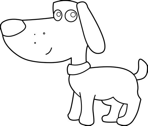 Cute Doggie Coloring Page - Free Clip Art