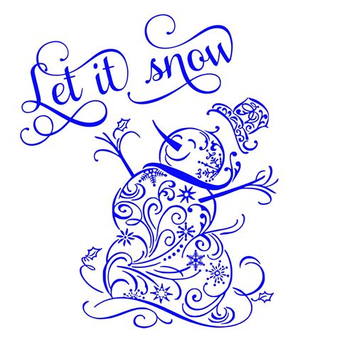 Let It Snow Snowman Svg  Digital Download By