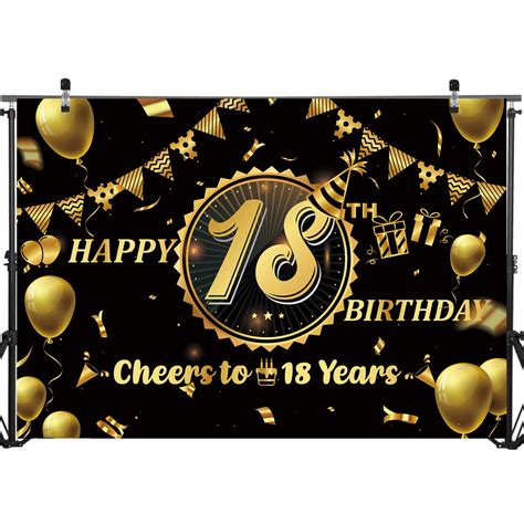 Buy Happy 18th Birthday Backdrop for Men Women | 18 Birthday Backdrop