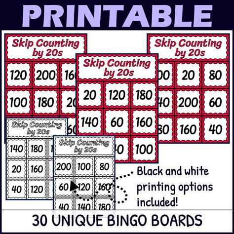 Skip Counting By 20s Activity Bingo Game Made By Teachers