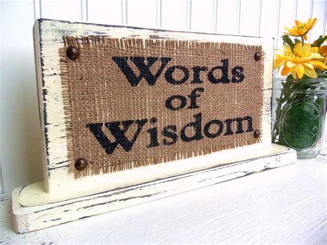 Burlap Wedding Words Of Wisdom Table Sign Reception Guest