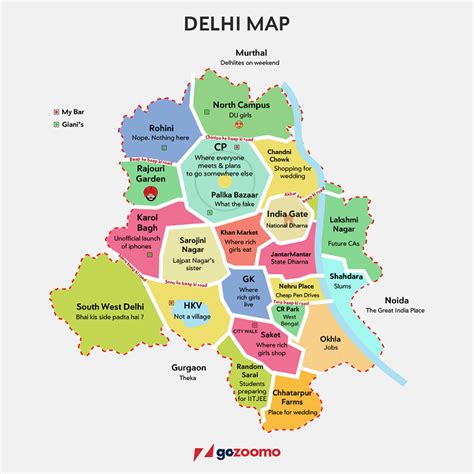 The Map Of Delhi Tourist Map Of English