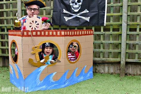 Cardboard Pirate Ship Photo Booth And Play Ship Red Ted Art Kids Crafts