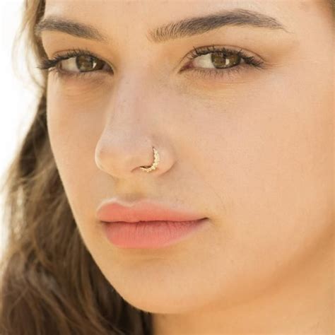 Nose Ring Tribal Nose Ring Gold Nose Ring Ear Piercing Etsy Israel
