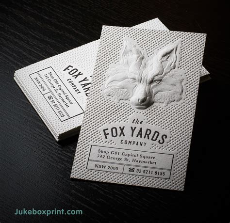 The finish on these options will be shiny thanks to the special coating. 3D Embossed Business Cards produced with Letterpress on ...