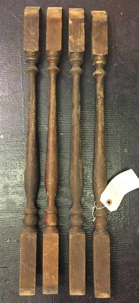 Antique wood 24 stair railing balusters spindles lot of 6 rough more available. 4 Reclaimed Wood Stair Spindles Antique Victorian Balusters 26" x 1 3/8" | Rustic primitive ...