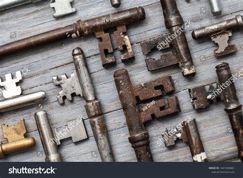 Vintage Old Fashioned Keys On Rustic Stock Photo 1441940861 Shutterstock