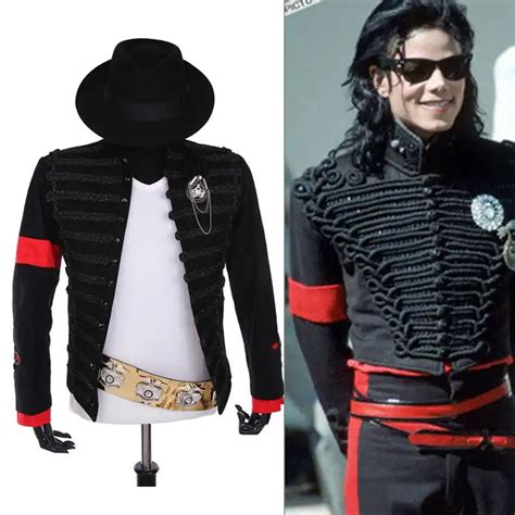 Rare Mj Michael Jackson England Style Retro Black Militray Jacket