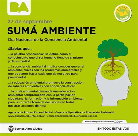 Día Nacional de la Conciencia Ambiental Buenos Aires Ciudad Gobierno de la Ciudad Autónoma