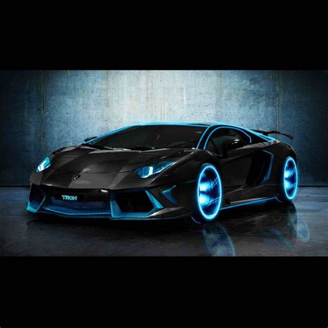 Lamborghini Aventador Modified Tron Legacy Light Blue Luxury Rides