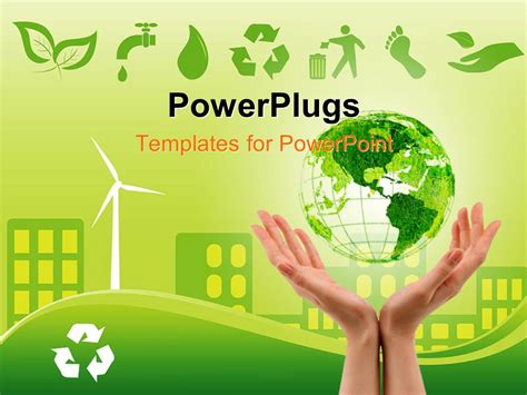 Powerpoint Template Green Environmentally Conscious City View With