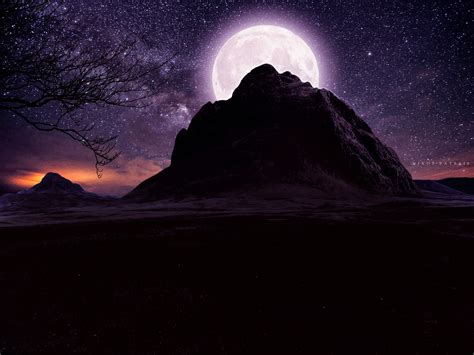 2560x1700 Moon Over Mountain Chromebook Pixel HD 4k Wallpapers, Images
