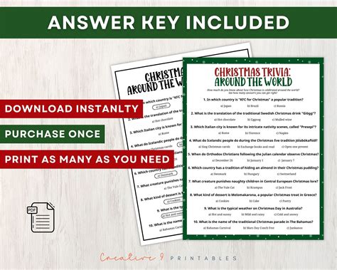 Printable Christmas Trivia Game For Adults And Kids 10 Fun Christmas