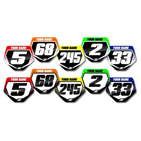 Custom Mini Number Plate Decals Motocross Custom Name Stickers