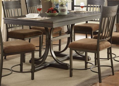 Our chrome trestle dining table is a design that defies the odds: Kieran Rustic 64" Antique Black Iron Trestle Dining Table ...