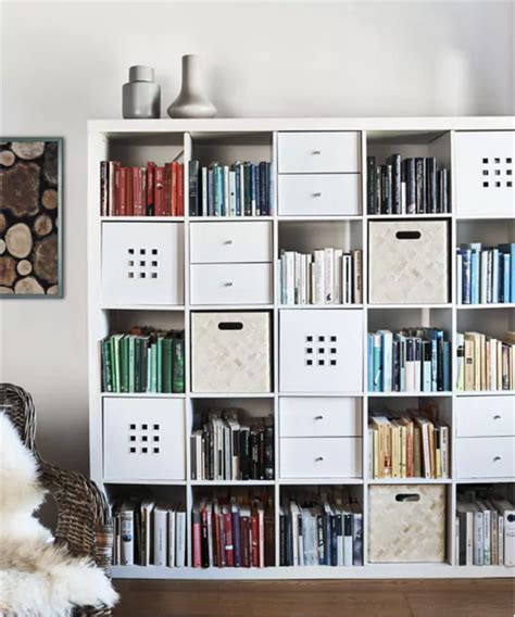Kallax shelf unit, white, 44 1/8x44 1/8 . Pin by Korgi Chu on Lookbook | Kallax ikea, Ikea room divider, Ikea boxes