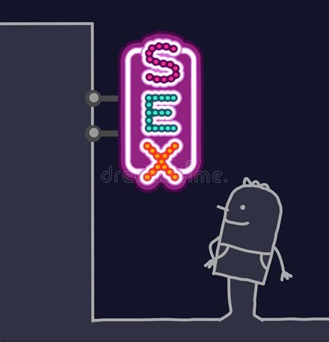 Man And Shop Sign Sex Shop Stock Vector Illustration Of Characters
