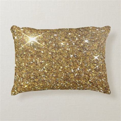 Luxury Gold Glitter Printed Image Decorative Pillow