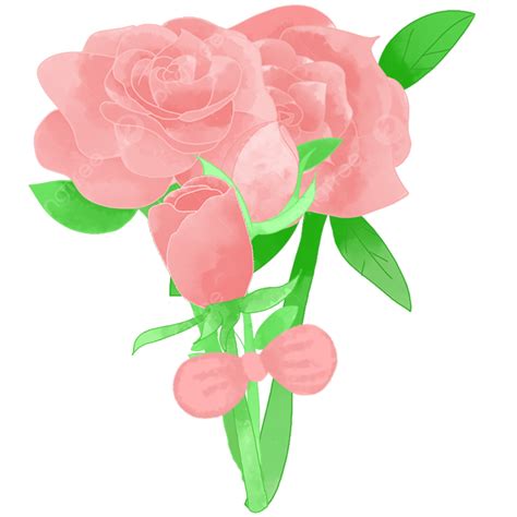 Ramo De Rosas Rosa Acuarela Png Arco Flores Ramo De Flores Png Y