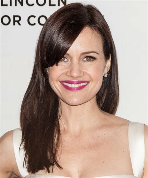 Carla Gugino Long Straight Casual Hairstyle With Side Swept Bangs
