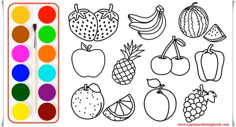 Free Summer Fruits Coloring Page Pdf For Toddlers Preschoolers Fruit