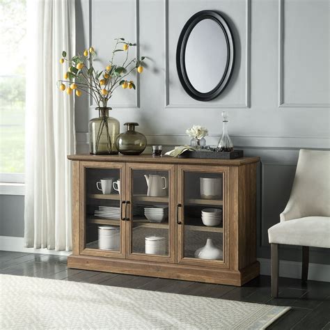 Belleze Liam 55 Rustic Farmhouse Wood Sideboard Universal Stand Buffet Cabinet Living Room