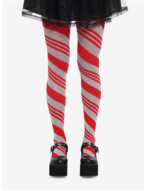 Candy Cane Stripe Tights Hot Topic