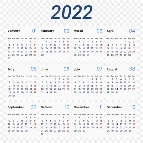 Gambar Kalender 2022 Ilustrasi Berwarna Warni Kreatif Kalender Satu