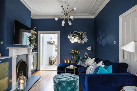 ideas  designing  navy blue living room houzz au