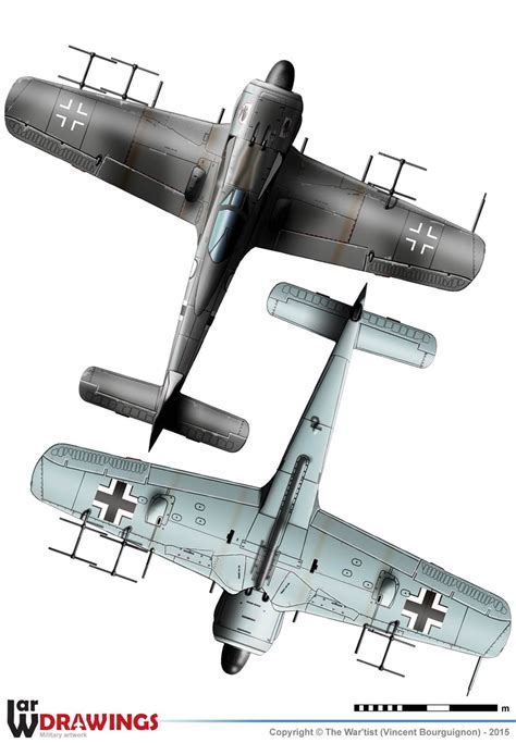 Focke Wulf Fw 190 A 8r 11 Top And Bottom Views Showing Radar Antennas