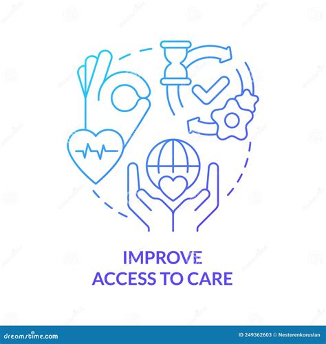 Improve Access To Care Blue Gradient Concept Icon Stock Vector