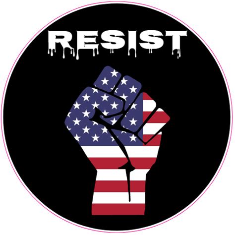 Resist American Flag Fist Circle Sticker Us Custom Stickers