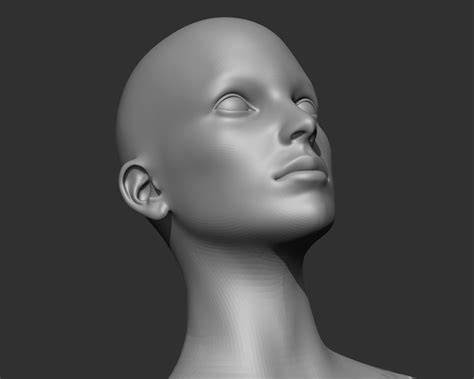 artstation female head realistic base mesh 3d model game assets game assets female head