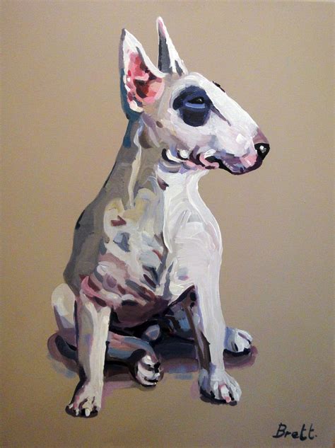 Bull Terrier 40 X 50 Acrylic On Canvas Commission Bretthudsonart