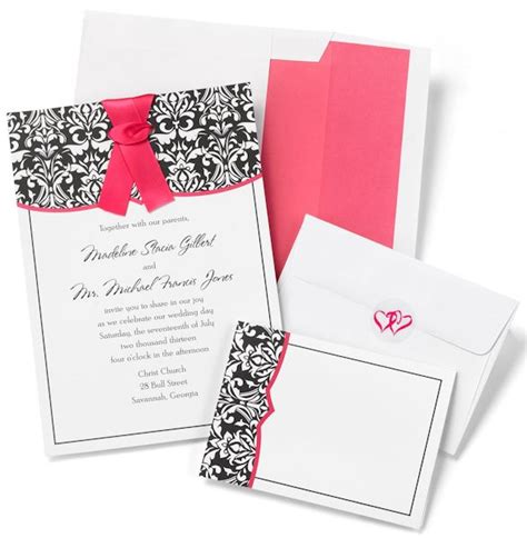 Damask With Fuchsia Diy Wedding Invitation Kit Set Of 50 Diy