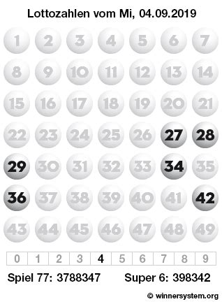 Check spelling or type a new query. Lottozahlen Mittwoch, 04.09.2019 (Lotto Archiv)