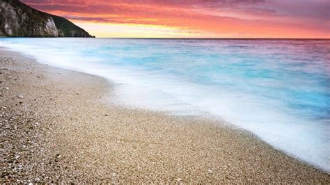 Ocean Beach Sunset 4k Ultra Hd Desktop Wallpaper