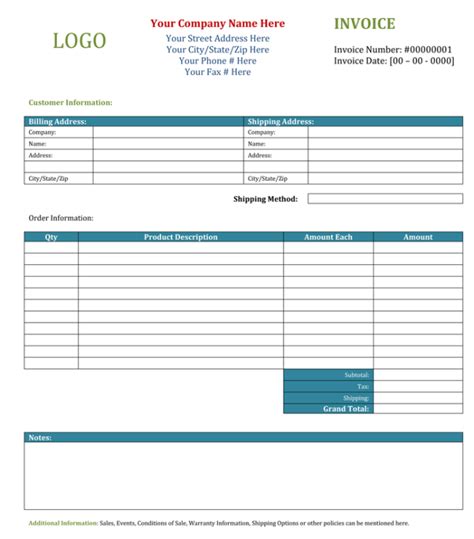 7 free blank invoice templates excel word make quick invoices